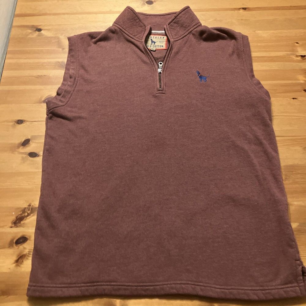 Southern Fried Cotton Sleeveless Vest Mens Size M Maroon